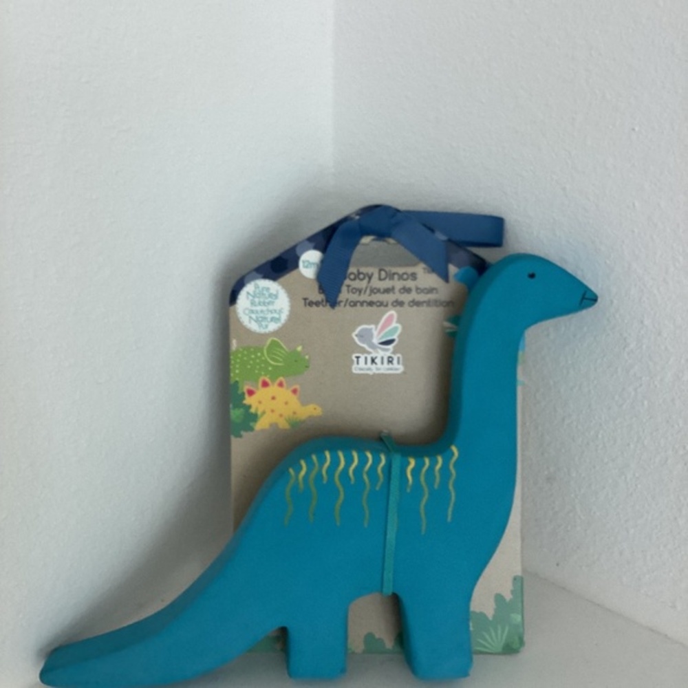 Teething Toy Baby Dinosaur BPA Free TIKIRI Silicone Teether 12+ mo NEW